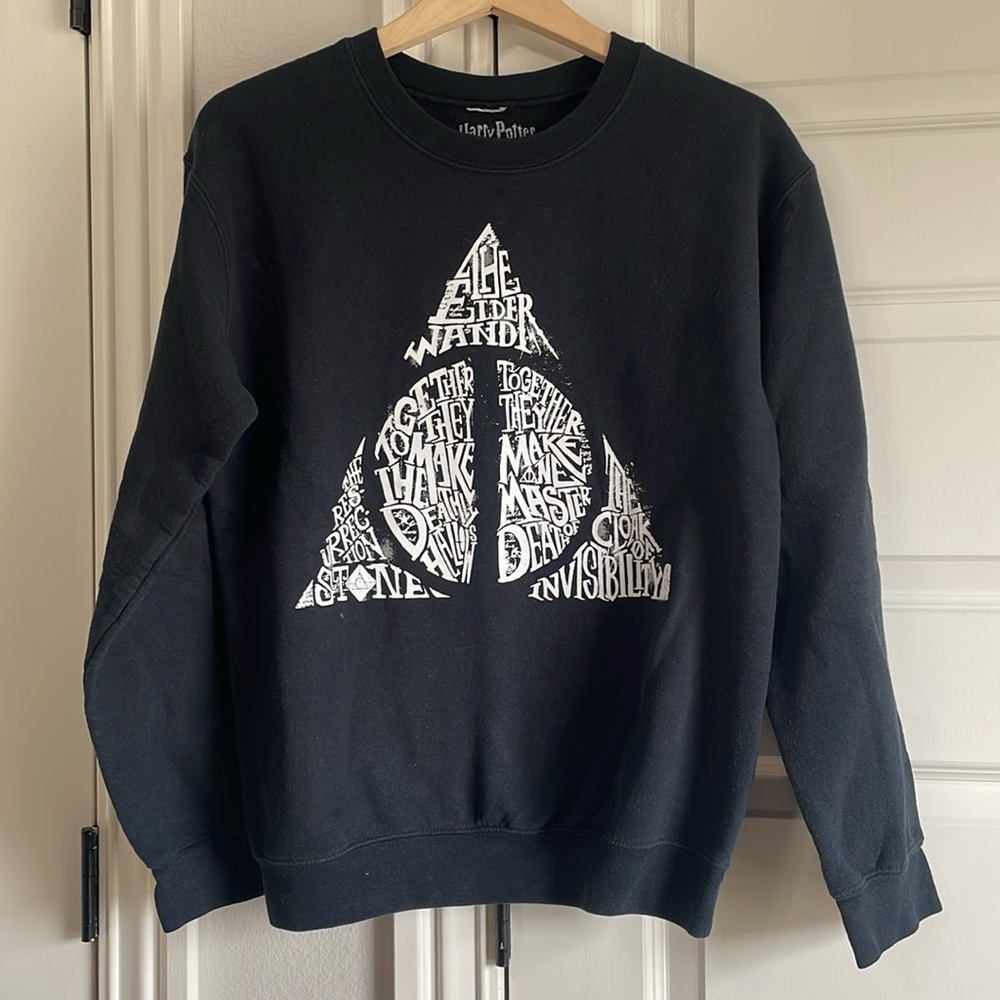 Harry Potter Deathly Hallows Crewneck Fleece Sweatshirt